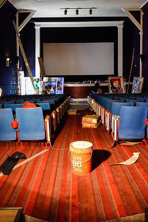 Strand Theatre, Oak Bluffs: day before opening, June 18, 2015: "Let's Do This"