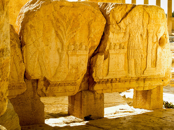 21. Temple of Bel (destroyed) - stone carvings near cella