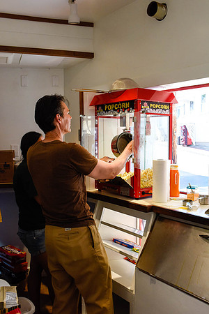 Opening day, May 29, 2015: Getting the popcorn ready.