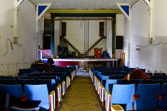 Week 3: Removal of old screen reveal steps up to small equipment rooms (May 8, 2015)