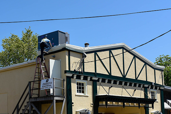 Week 5: Installation of new AC unit on roof in progress. (May 22, 2015)