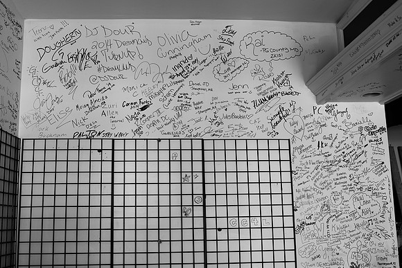 Concession stand graffiti at the start of the renovation works. (April 20, 2015)