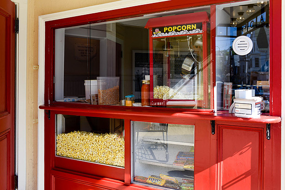 Opening day, May 29, 2015: The new ticket and concessions kiosk.