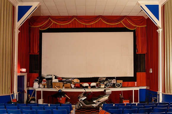 The Strand Theatre before the start of the renovation was used for storing mopeds. (April 20, 2015)